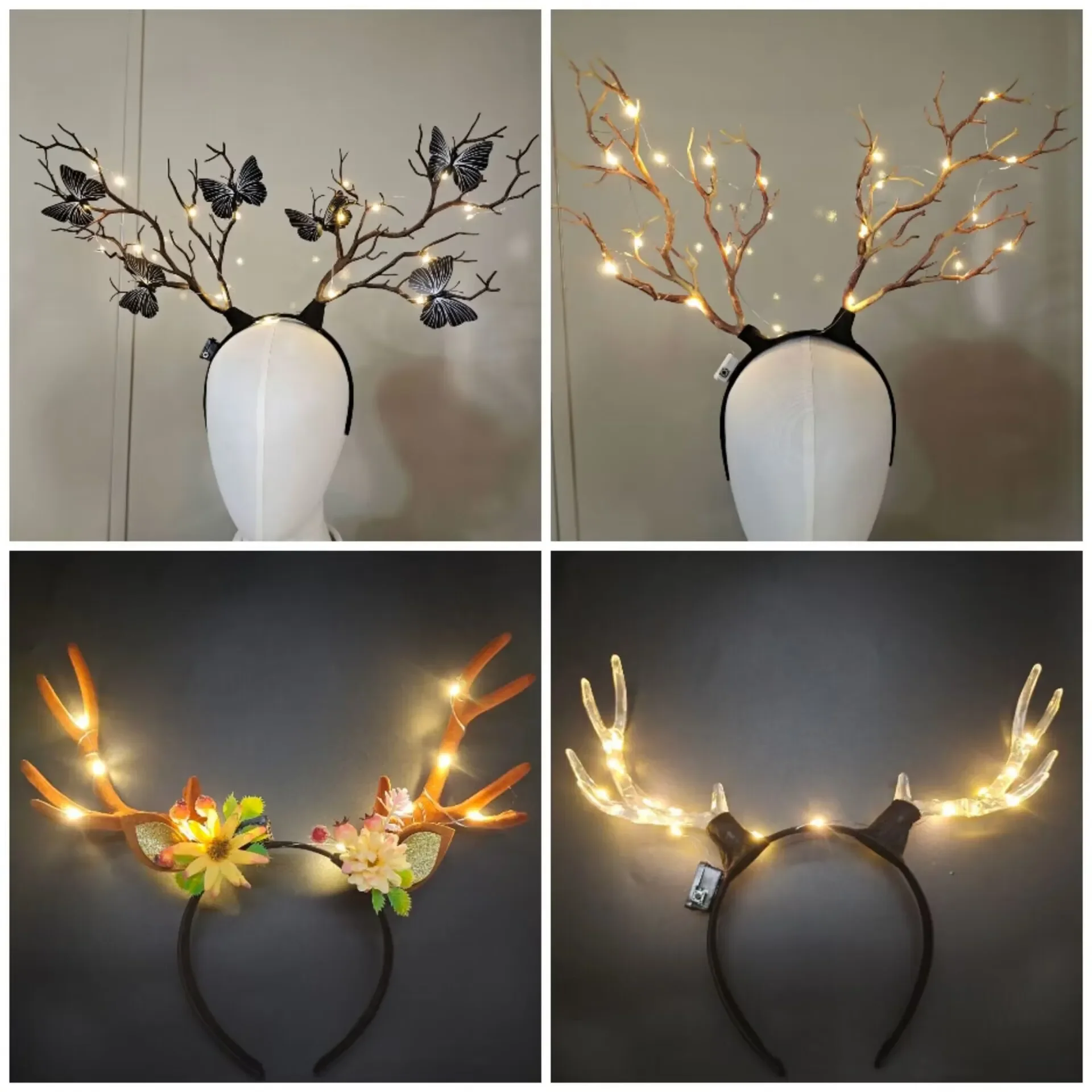 Women Girls Light Up Glowing R - مراجعة Reindeer Antlers Headband وسعره
