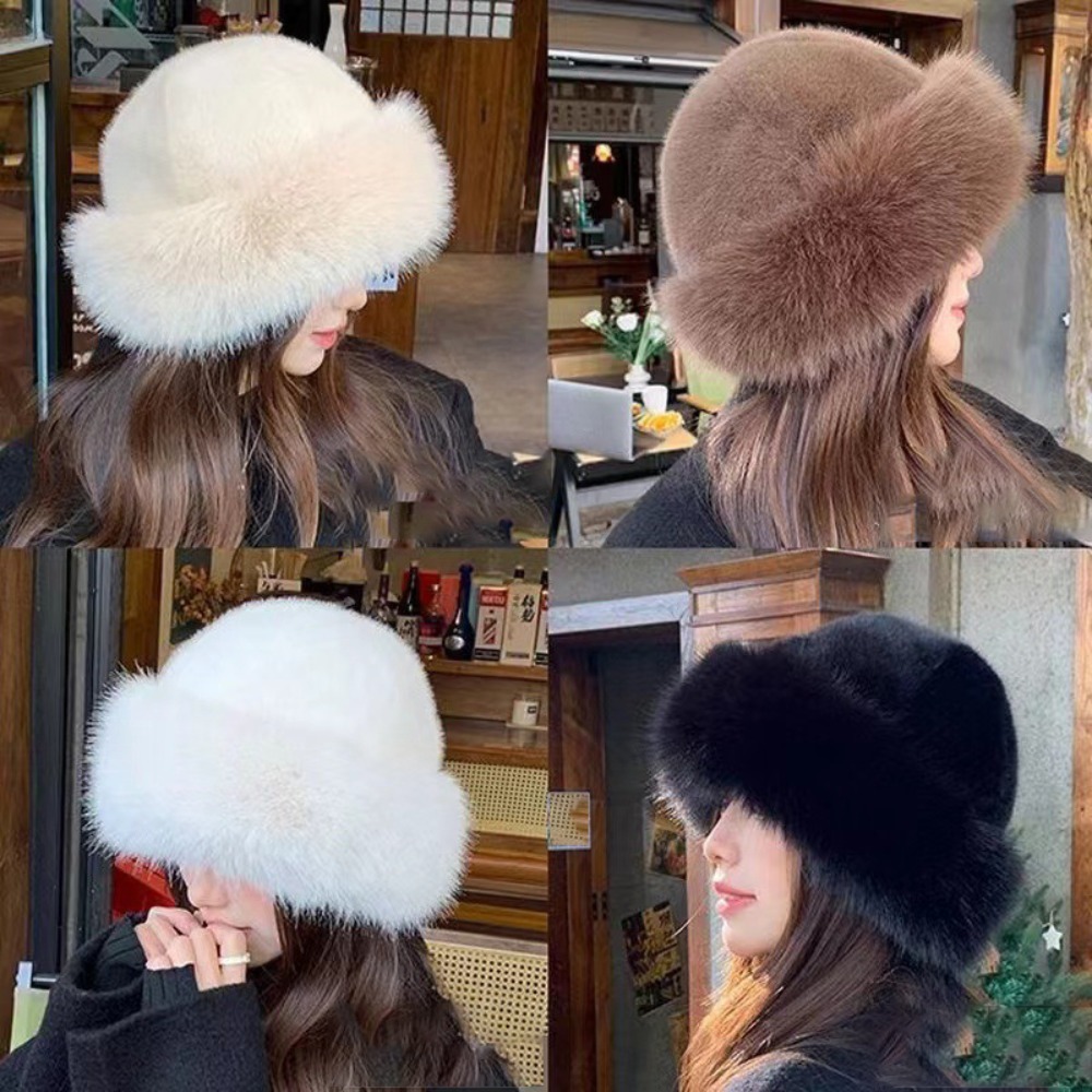 Women's Fluffy Fur Bucket Hat  - مراجعة Santa Hat Plush وسعره