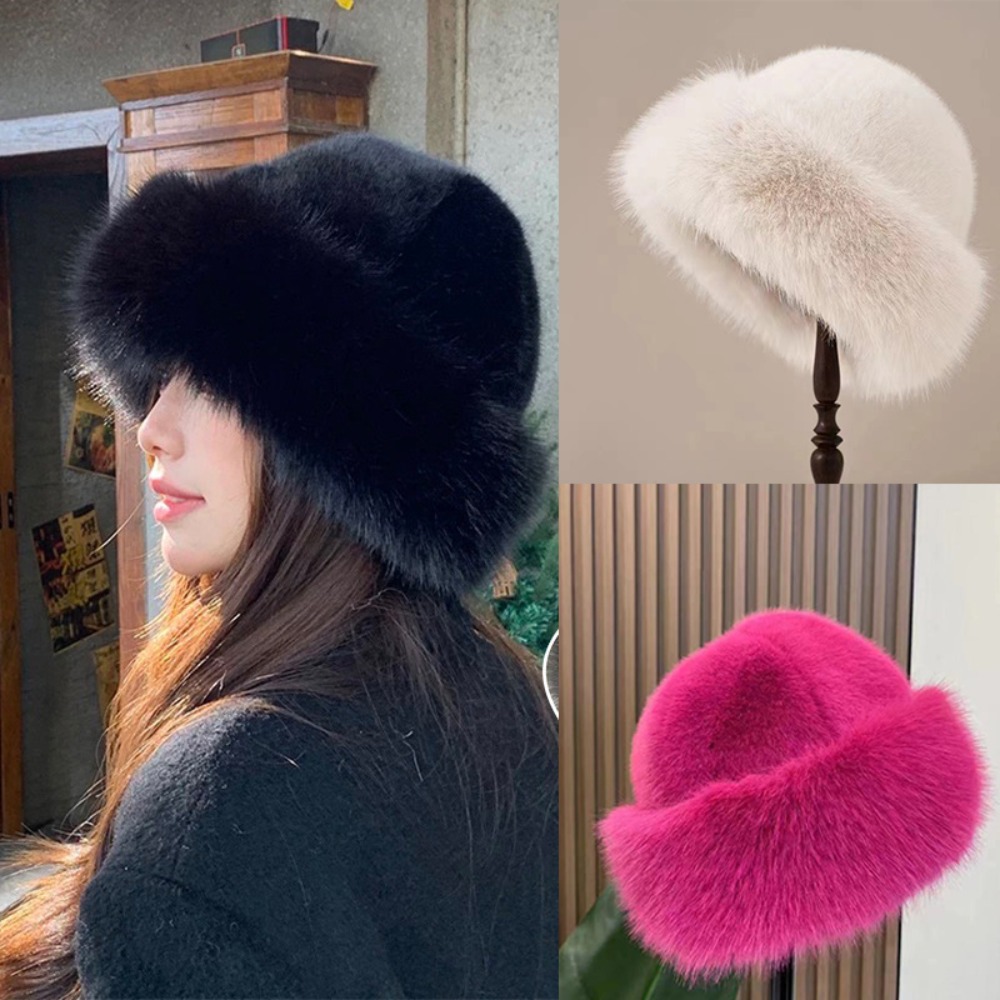 Women's Fluffy Fur Bucket Hat  - مراجعة Santa Hat Plush وسعره