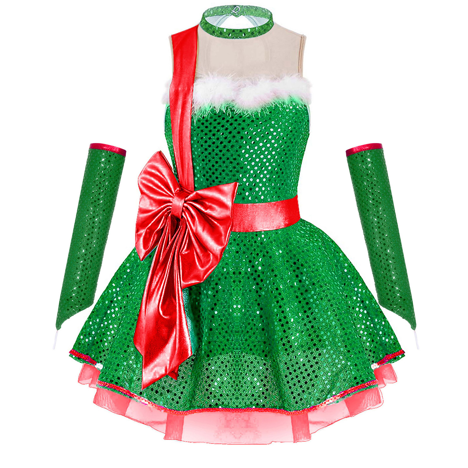 Teen Girls Christmas Sleeveles - مراجعة Elf Costume Christmas وسعره