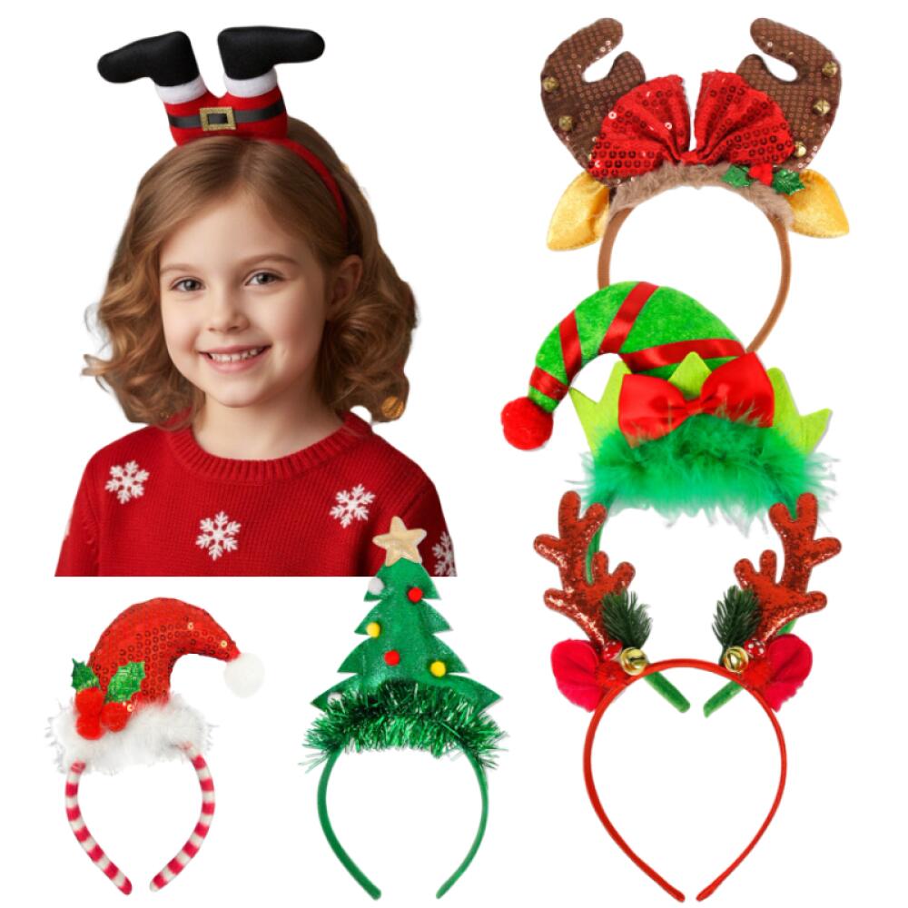 1 Piece/5Pcs Funny Santa Claus - مراجعة Reindeer Antlers Headband وسعره