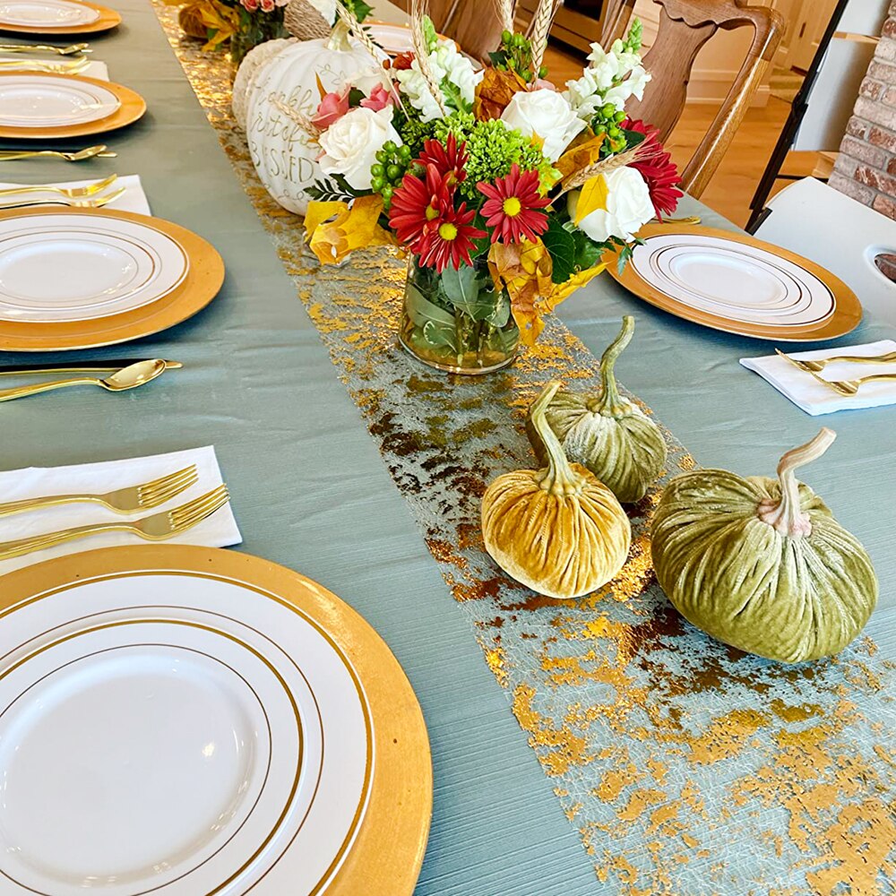 Sparkle Metallic Gold Thin Tab - مراجعة Christmas Table Runner وسعره