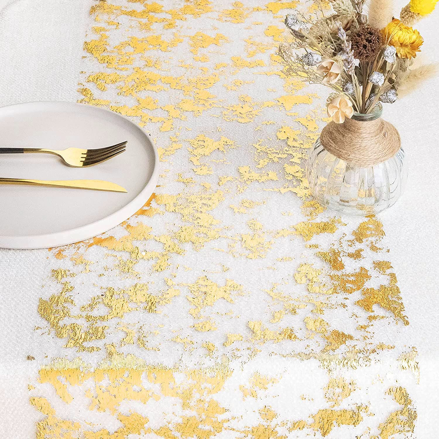 Sparkle Metallic Gold Thin Tab - مراجعة Christmas Table Runner وسعره
