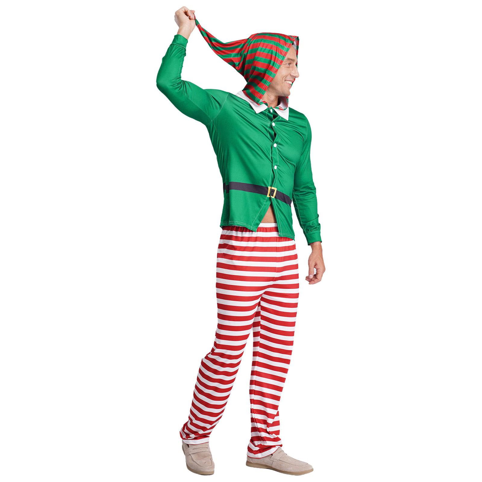 Mens Christmas Elf Pajamas Par - مراجعة Elf Costume Christmas وسعره