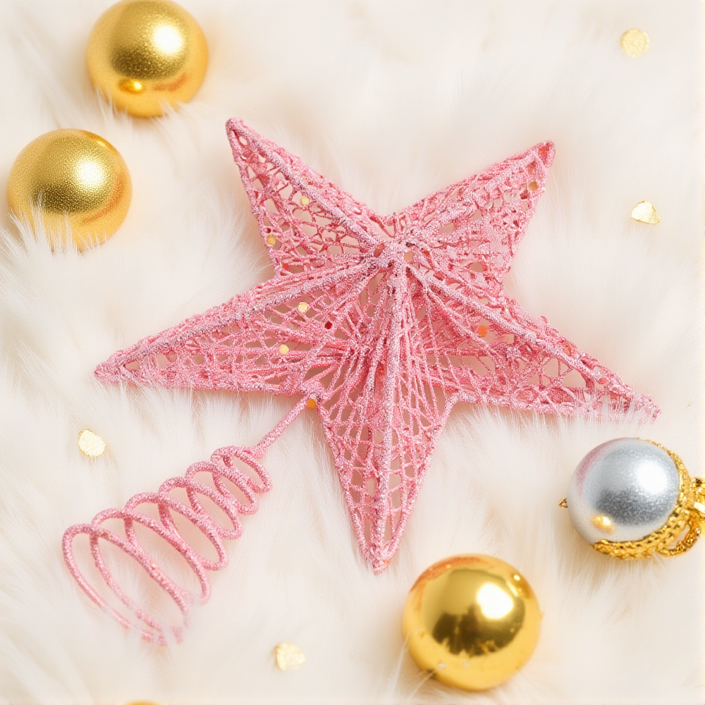 Christmas Pink Pentagon Top St - مراجعة Star Tree Topper وسعره