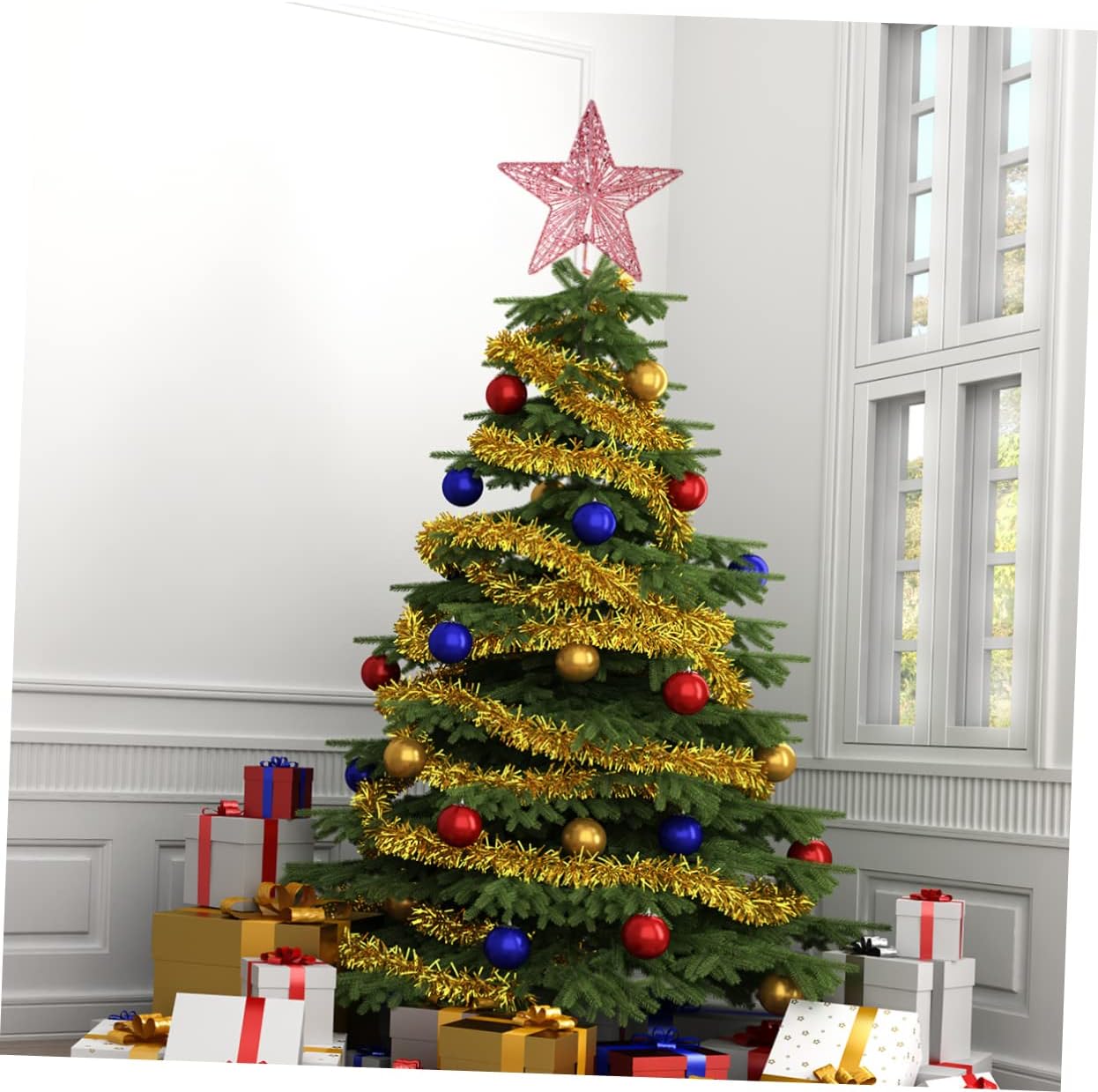 Christmas Pink Pentagon Top St - مراجعة Star Tree Topper وسعره