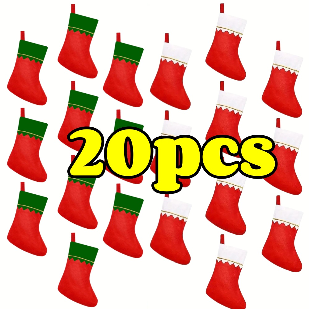 12pcs Red Felt Christmas Stock - مراجعة Christmas Stocking Hanging وسعره