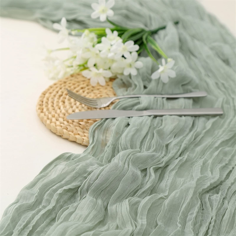 Semi-Sheer Gauze Wedding Party - مراجعة Christmas Table Runner وسعره