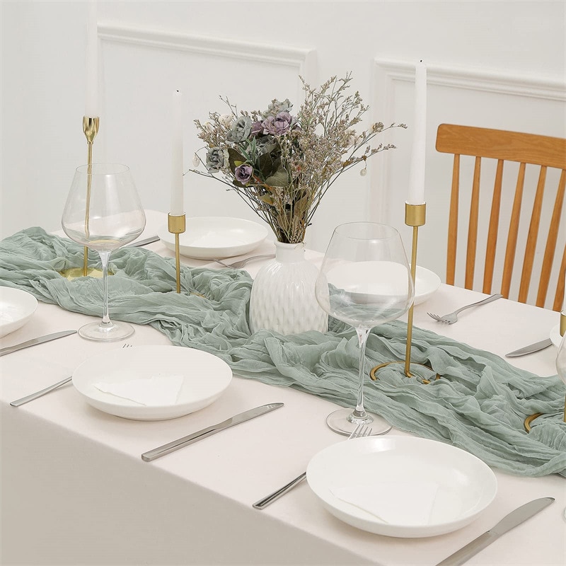Semi-Sheer Gauze Wedding Party - مراجعة Christmas Table Runner وسعره