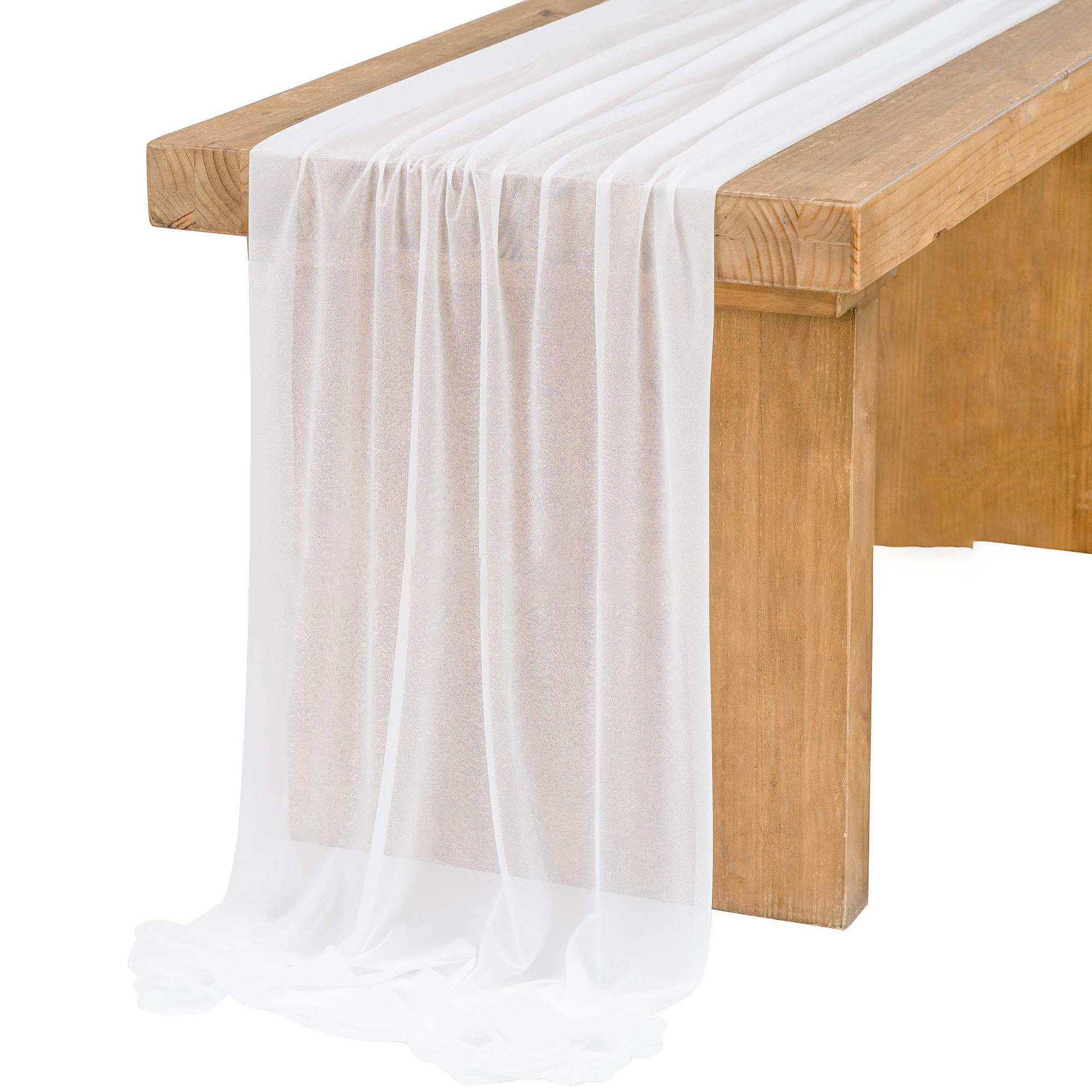Chiffon White Table Runner Tab - مراجعة Christmas Table Runner وسعره