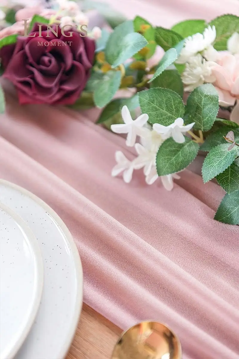 Chiffon White Table Runner Tab - مراجعة Christmas Table Runner وسعره