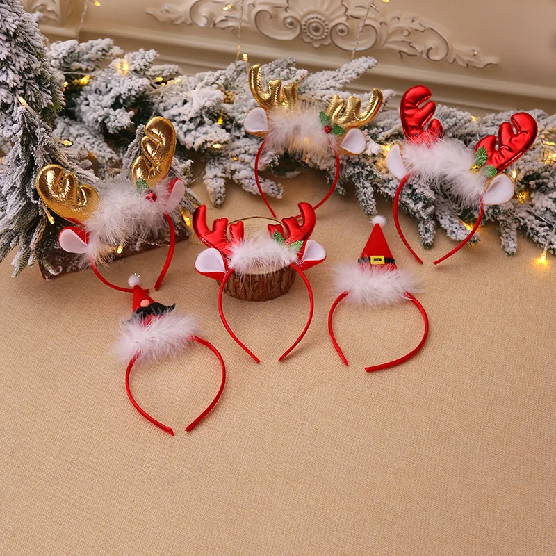 Fashion Christmas Red Bows Hea - مراجعة Reindeer Antlers Headband وسعره