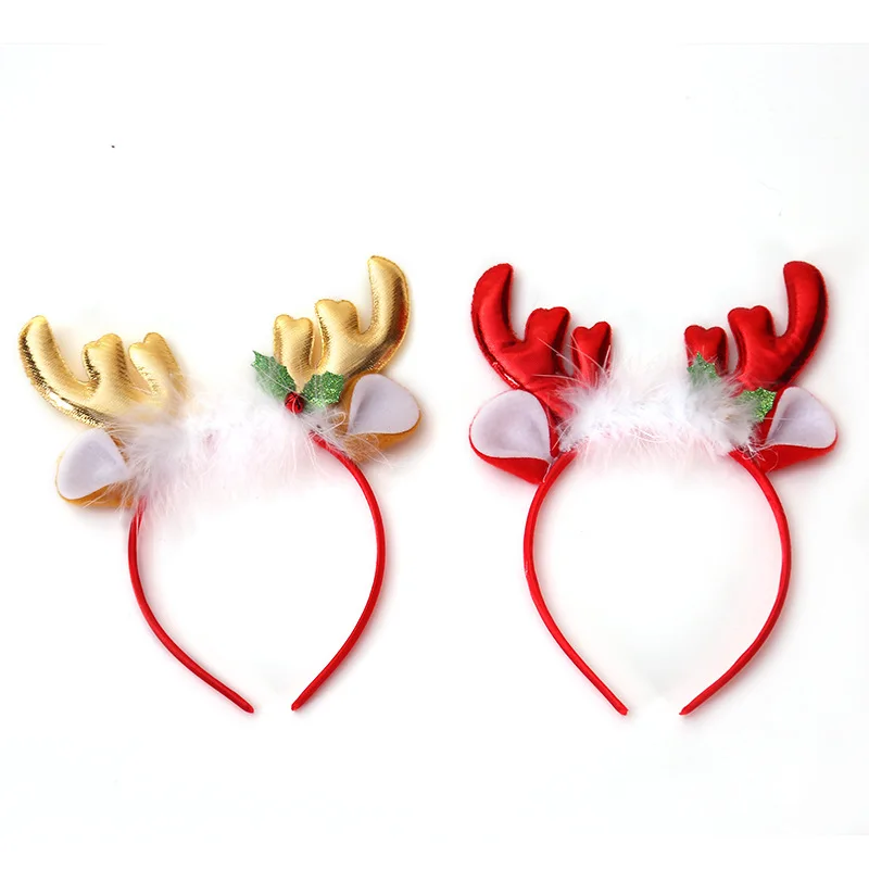 Fashion Christmas Red Bows Hea - مراجعة Reindeer Antlers Headband وسعره