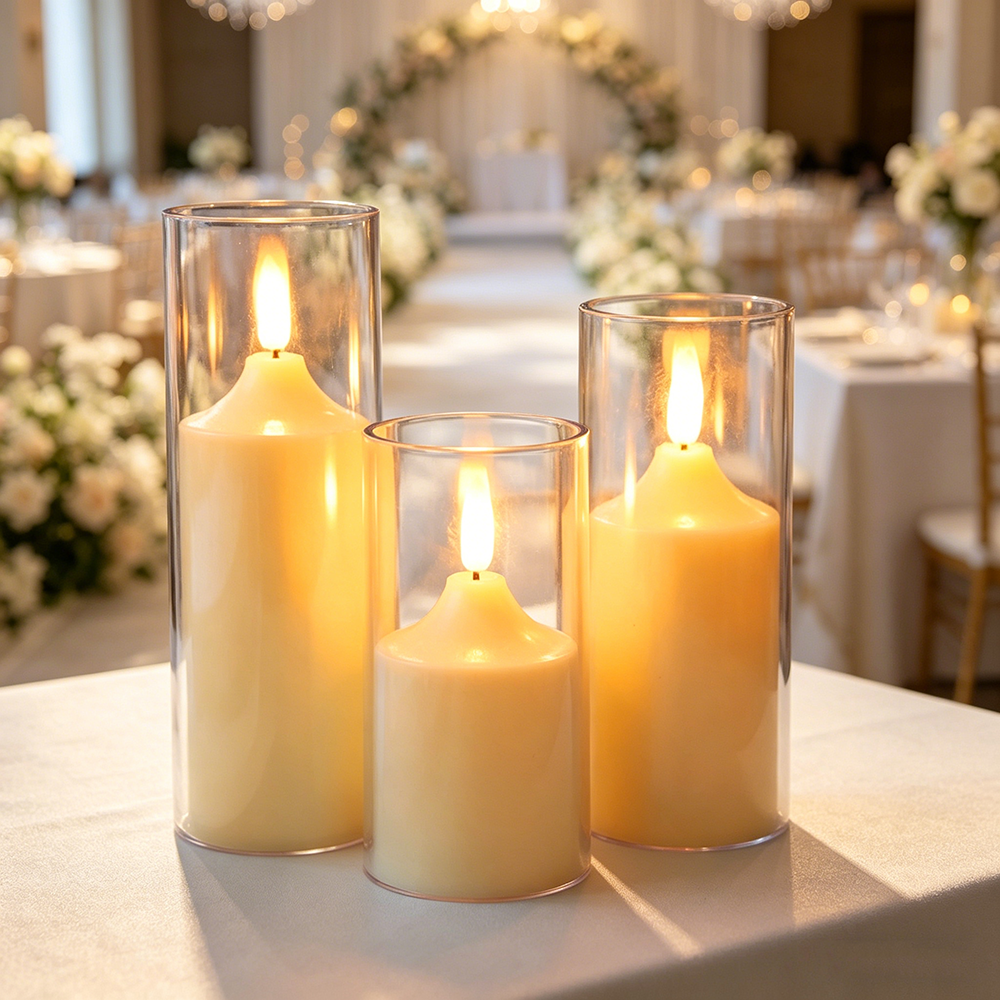 3pcs/ set LED Flameless Flicke - مراجعة Holiday Candle Set وسعره