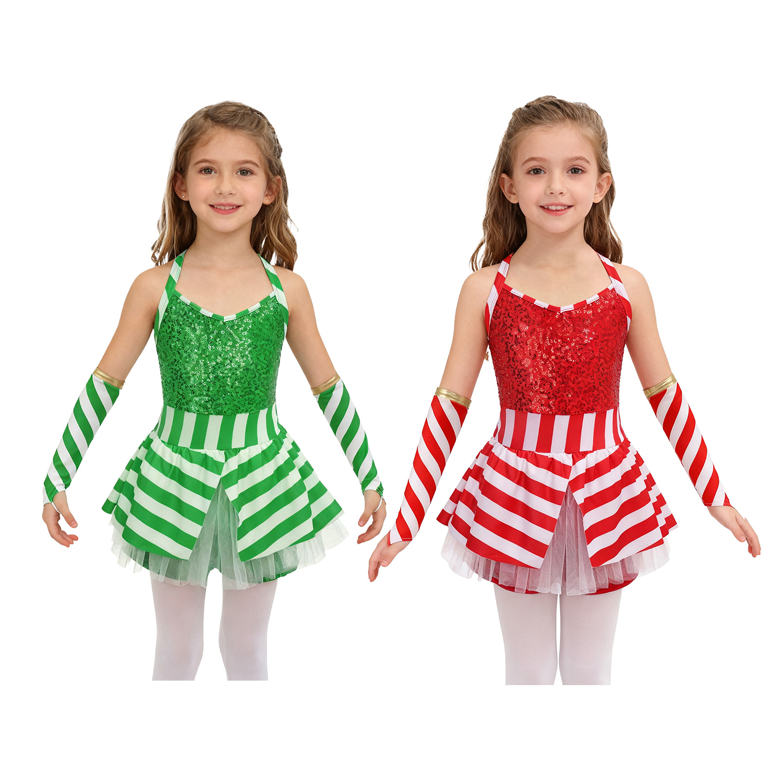 Girls Christmas Candy Cane Dan - مراجعة Elf Costume Christmas وسعره