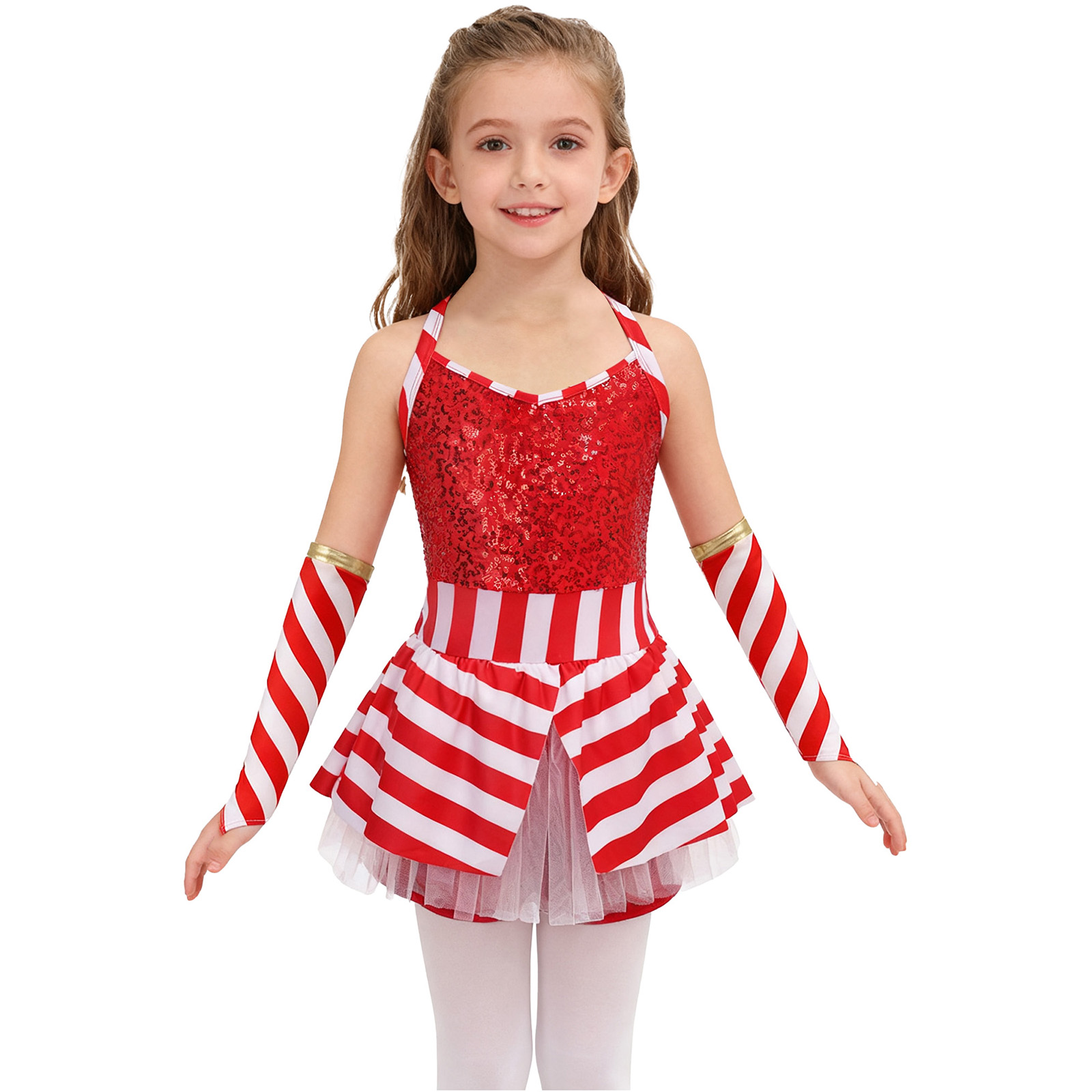 Girls Christmas Candy Cane Dan - مراجعة Elf Costume Christmas وسعره