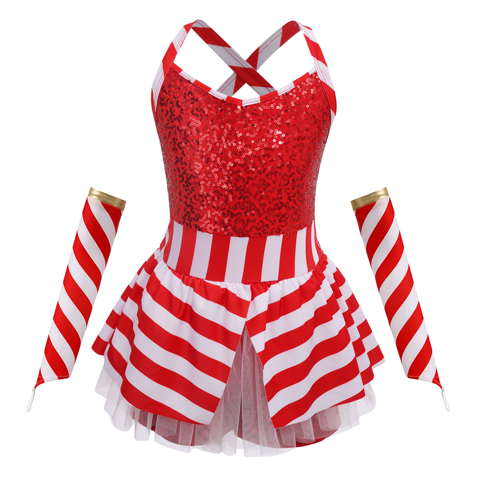 Girls Christmas Candy Cane Dan - مراجعة Elf Costume Christmas وسعره