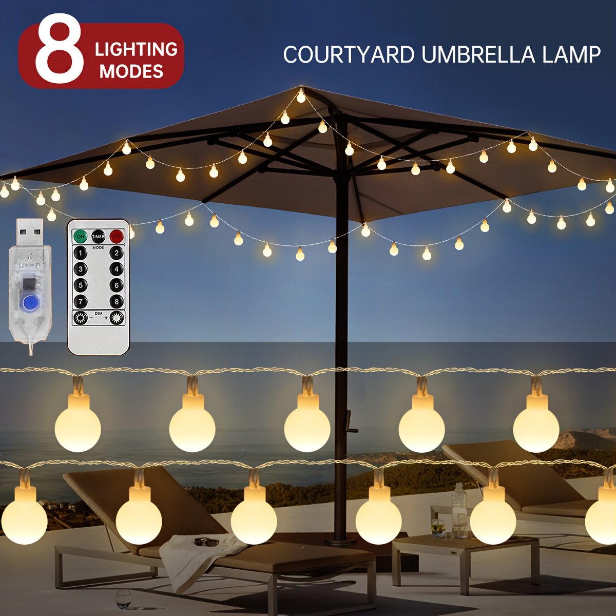 USB LED Ball String Lights 6M  - مراجعة Led Fairy String Lights وسعره