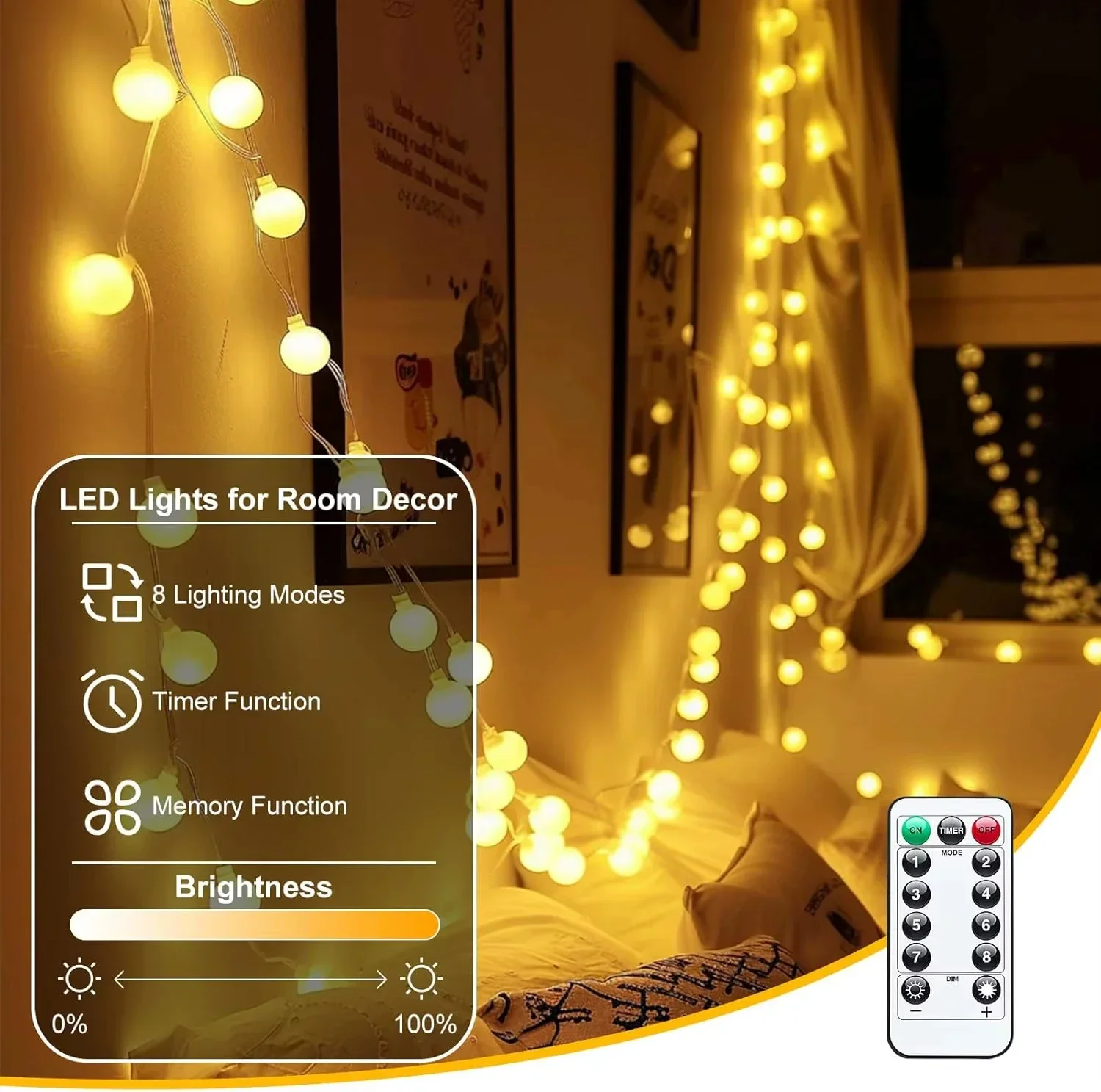 USB LED Ball String Lights 6M  - مراجعة Led Fairy String Lights وسعره