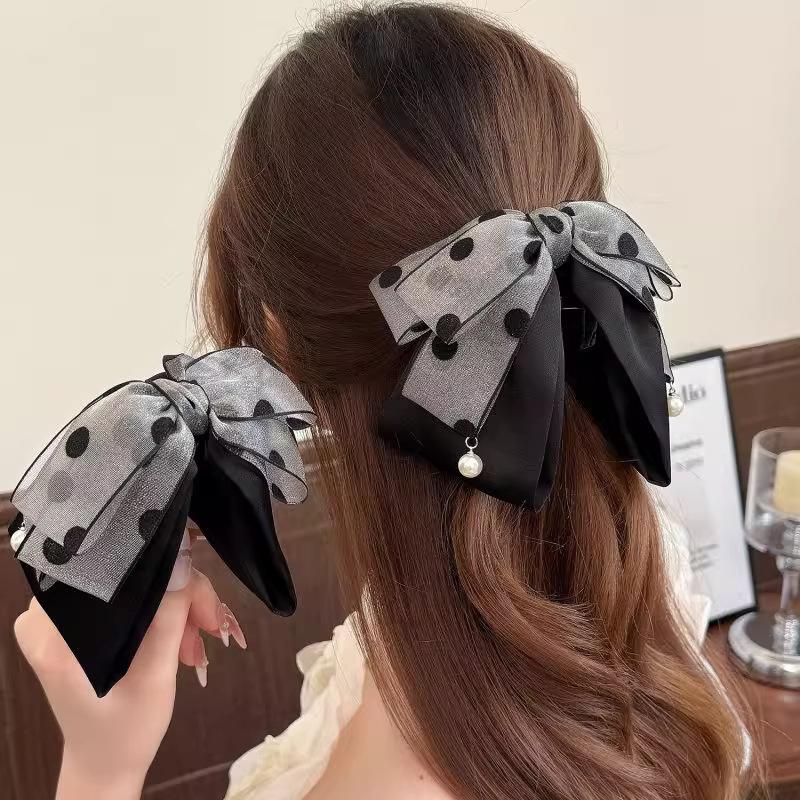 Elegant Gray Polka Dot Bow Hai - مراجعة Ribbon Bow Gift وسعره