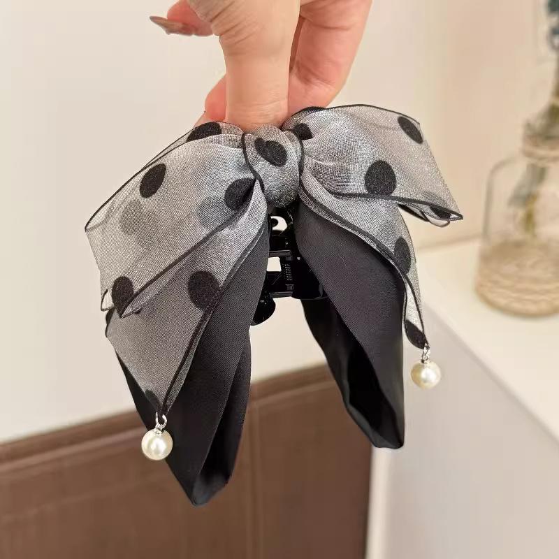Elegant Gray Polka Dot Bow Hai - مراجعة Ribbon Bow Gift وسعره