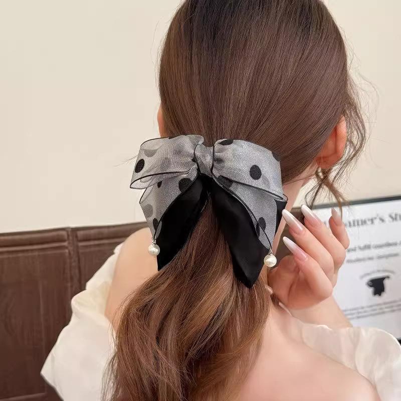 Elegant Gray Polka Dot Bow Hai - مراجعة Ribbon Bow Gift وسعره