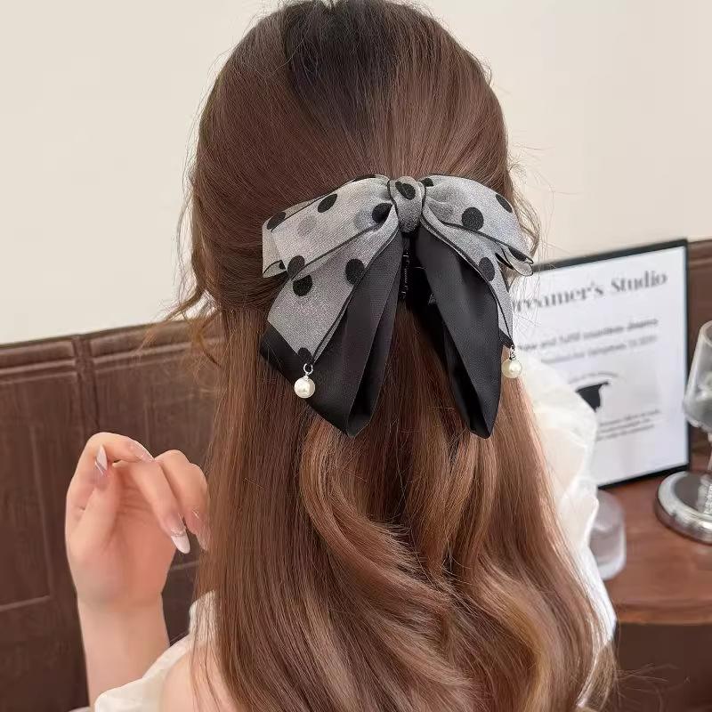 Elegant Gray Polka Dot Bow Hai - مراجعة Ribbon Bow Gift وسعره