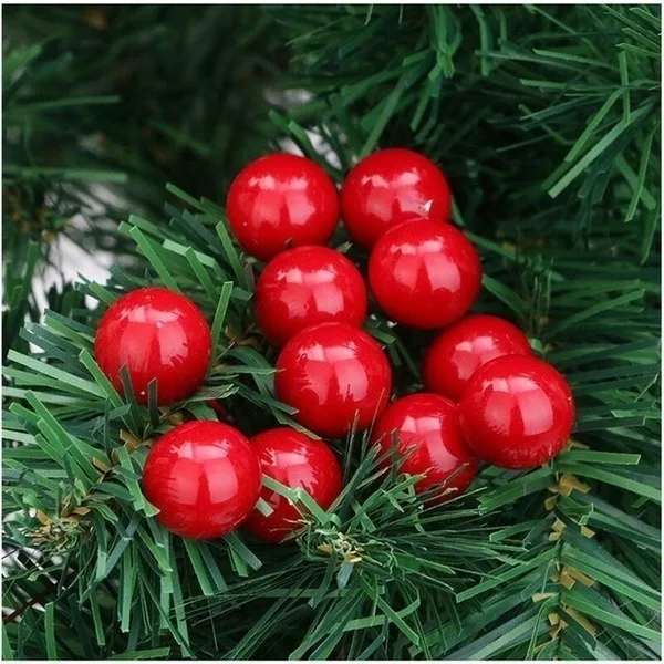 500/50pcs Mini Artificial Red  - مراجعة Christmas Wreath Fake وسعره