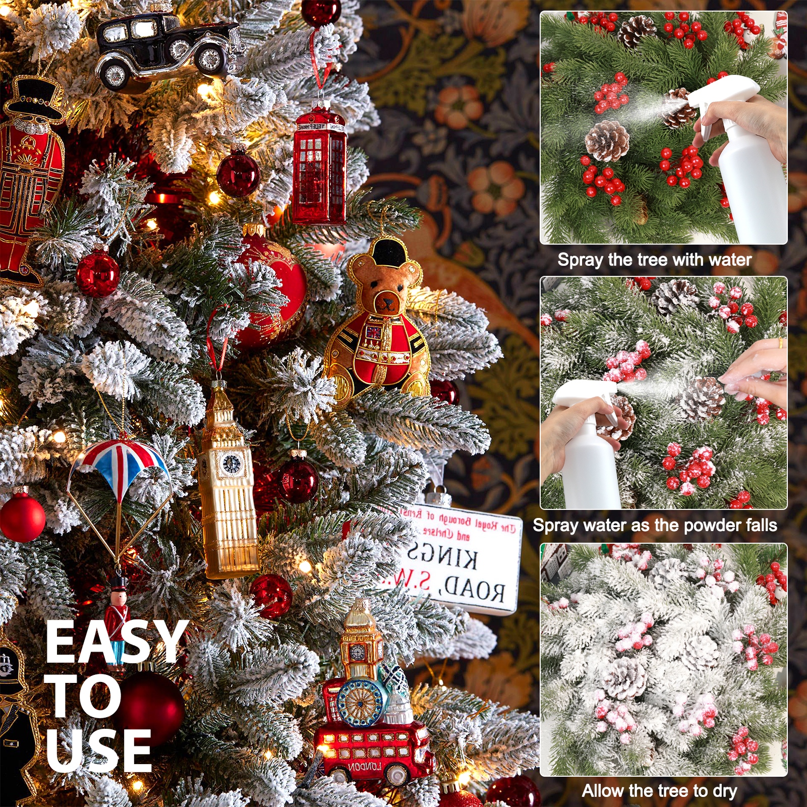 Artificial Fake Snow Flocking  - مراجعة Christmas Wreath Fake وسعره