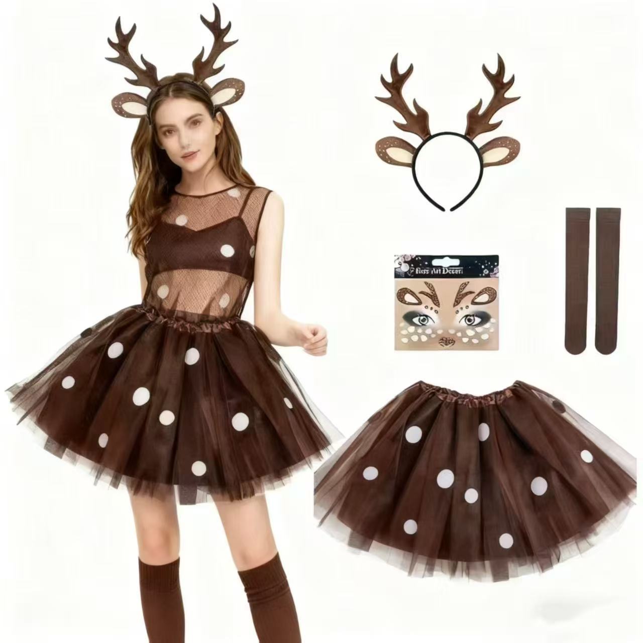 Reindeer Costume Set Antler He - مراجعة Reindeer Antlers Headband وسعره