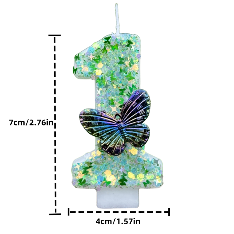 1Pc Green Sequins Number 0-9 B - مراجعة Holiday Candle Set وسعره