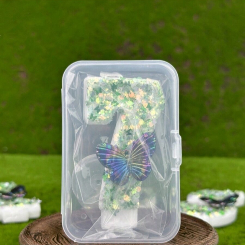 1Pc Green Sequins Number 0-9 B - مراجعة Holiday Candle Set وسعره