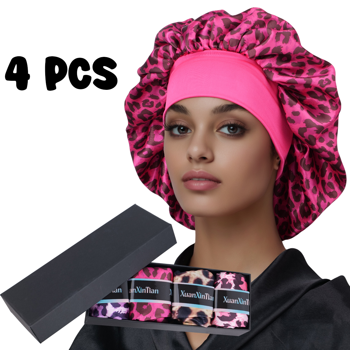 4PCS Mystery Hair Bonnet Gift  - مراجعة Gift Box Wrap Set وسعره