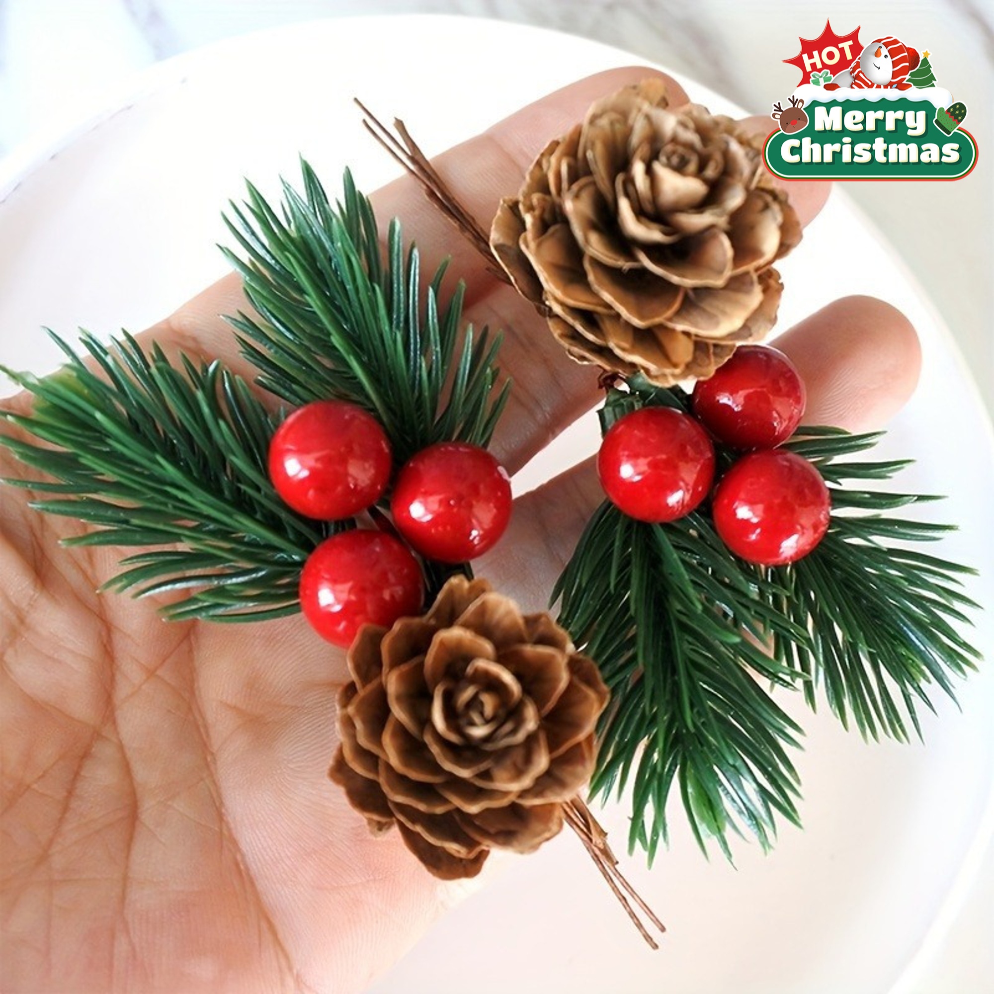 10pcs Set of Artificial Pine C - مراجعة Christmas Tree Artificial وسعره