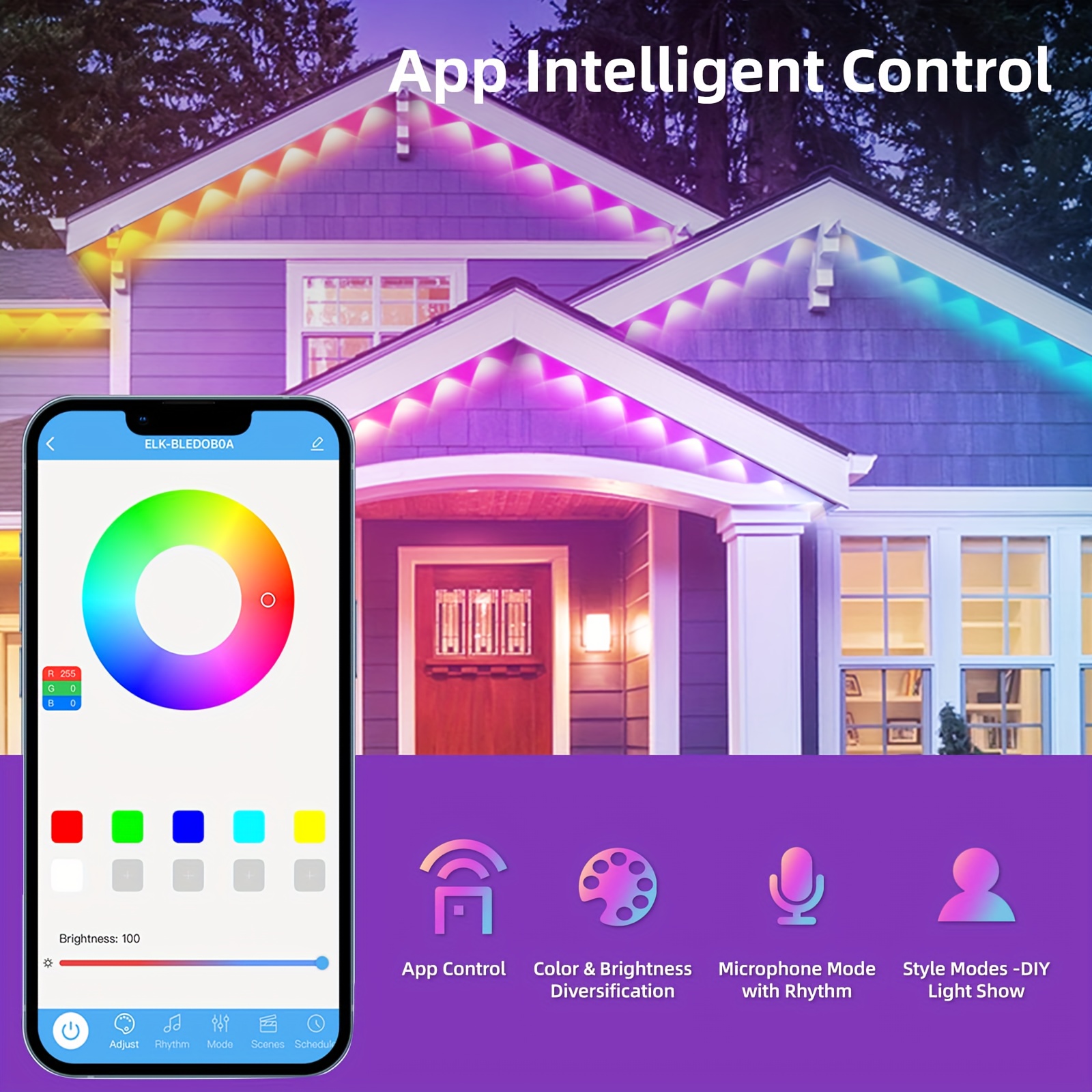RGB+IC Smart Outdoor Eaves Lig - مراجعة Christmas Lights Outdoor وسعره