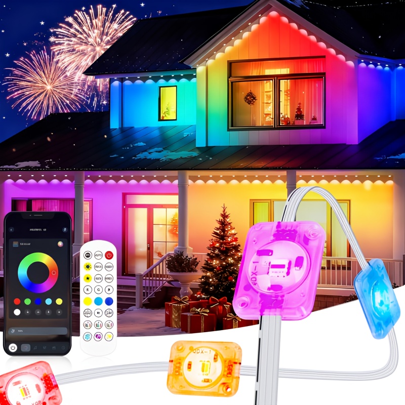 RGB+IC Smart Outdoor Eaves Lig - مراجعة Christmas Lights Outdoor وسعره