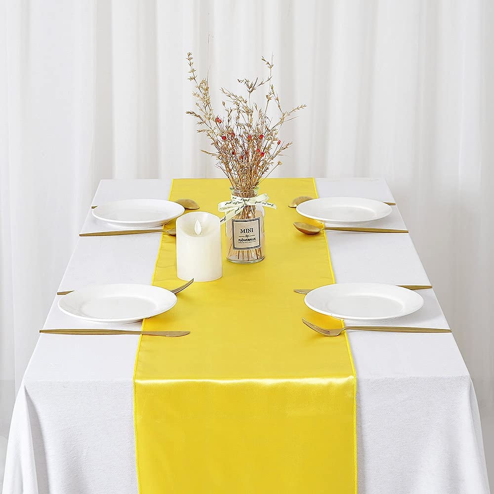 12x108 Inch Satin Wedding Tabl - مراجعة Christmas Table Runner وسعره
