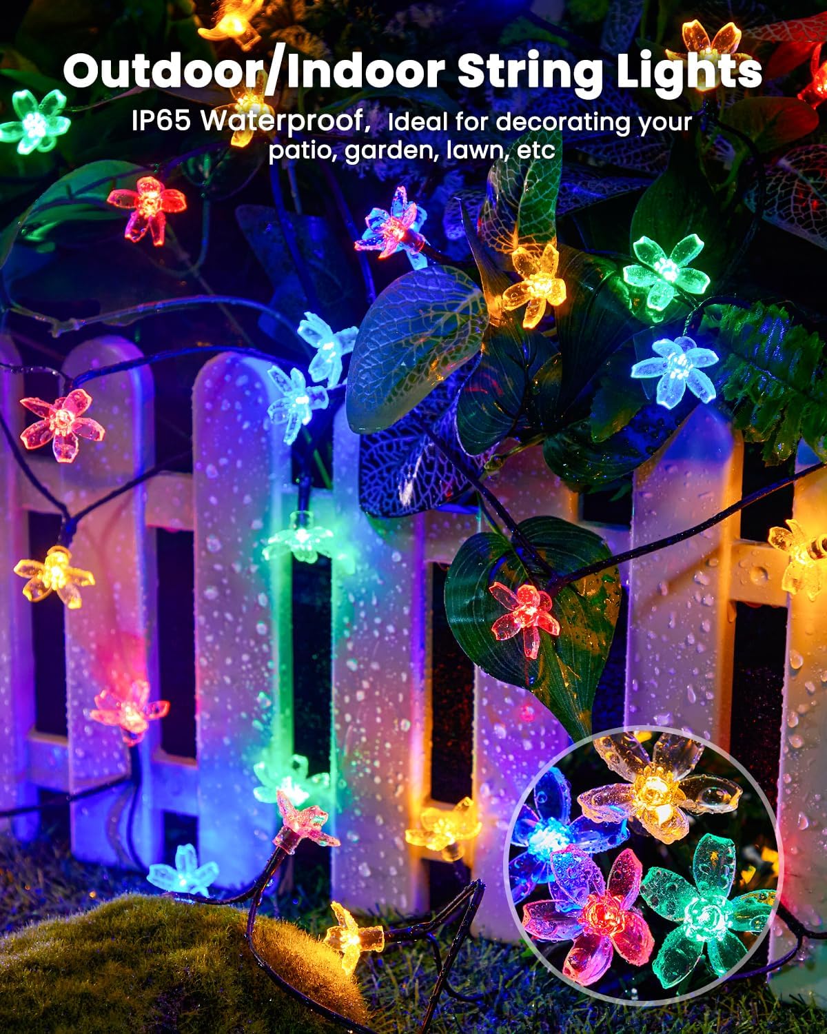 60 LED Flower Solar String Lig - مراجعة Led Fairy String Lights وسعره