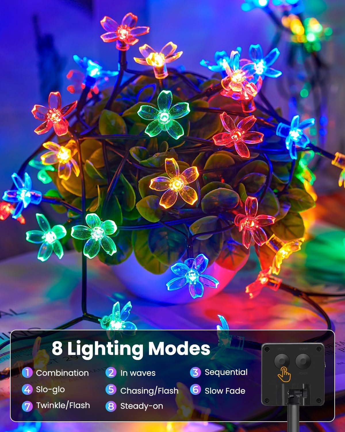 60 LED Flower Solar String Lig - مراجعة Led Fairy String Lights وسعره