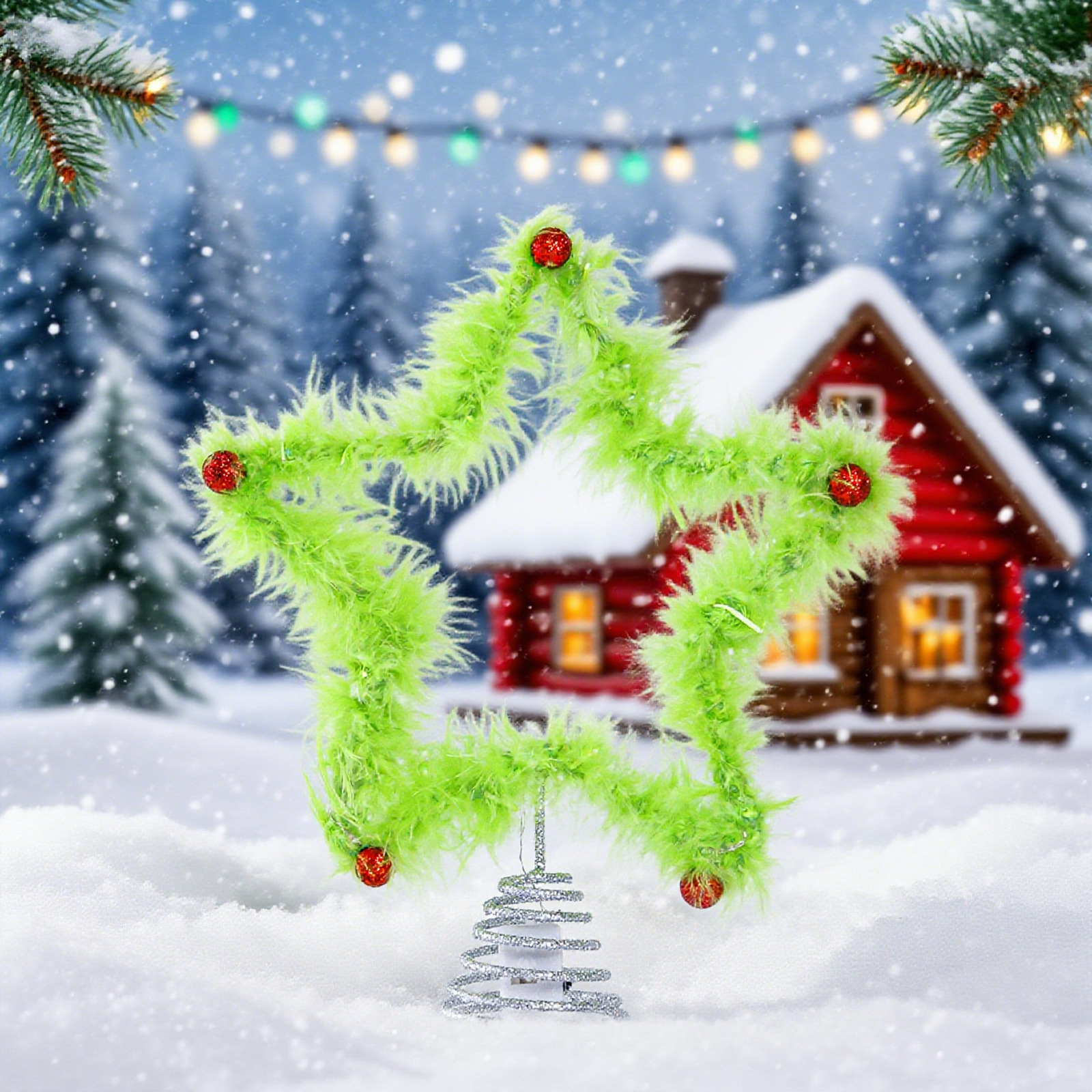Christmas Fuzzy Grinch Star Tr - مراجعة Star Tree Topper وسعره