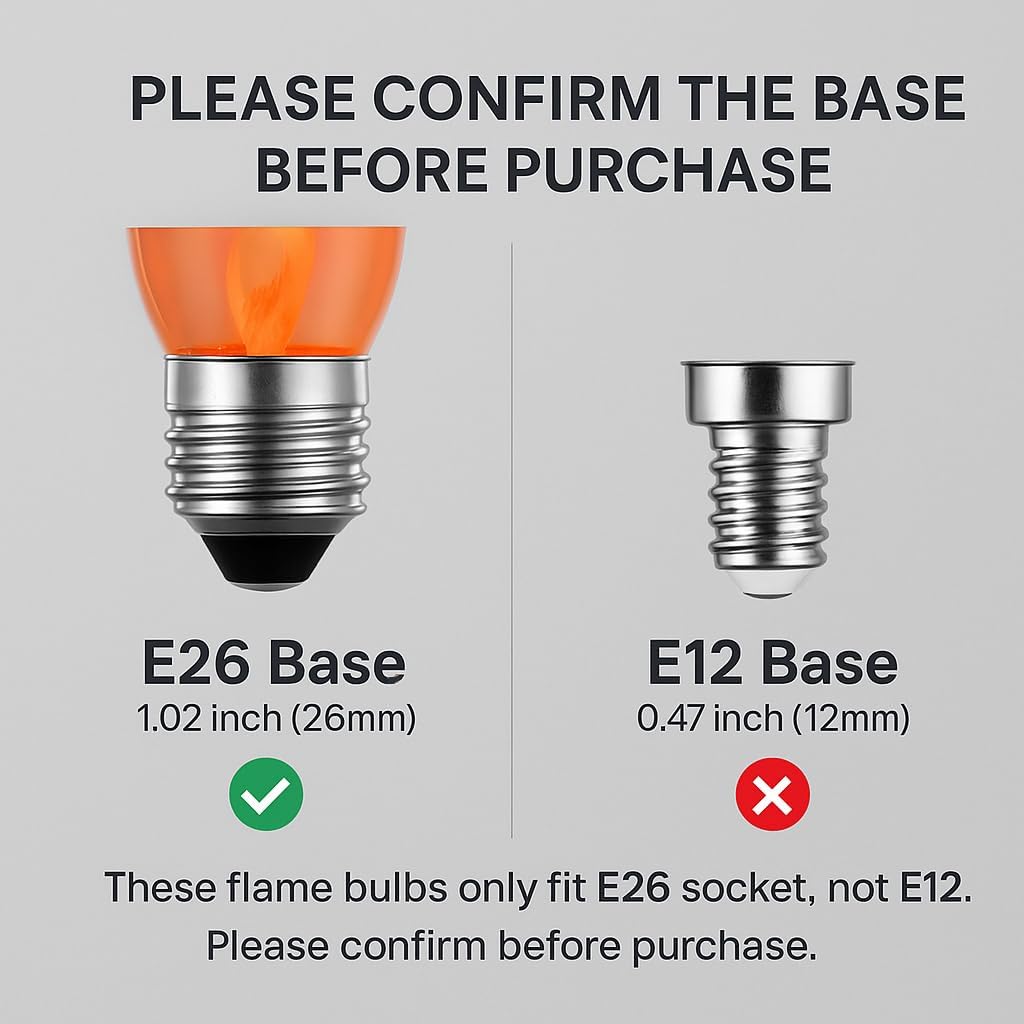 E26 Flame Light Bulbs, Flicker - مراجعة Christmas Lights Outdoor وسعره
