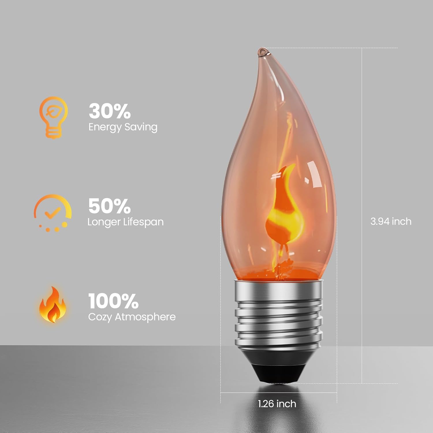 E26 Flame Light Bulbs, Flicker - مراجعة Christmas Lights Outdoor وسعره