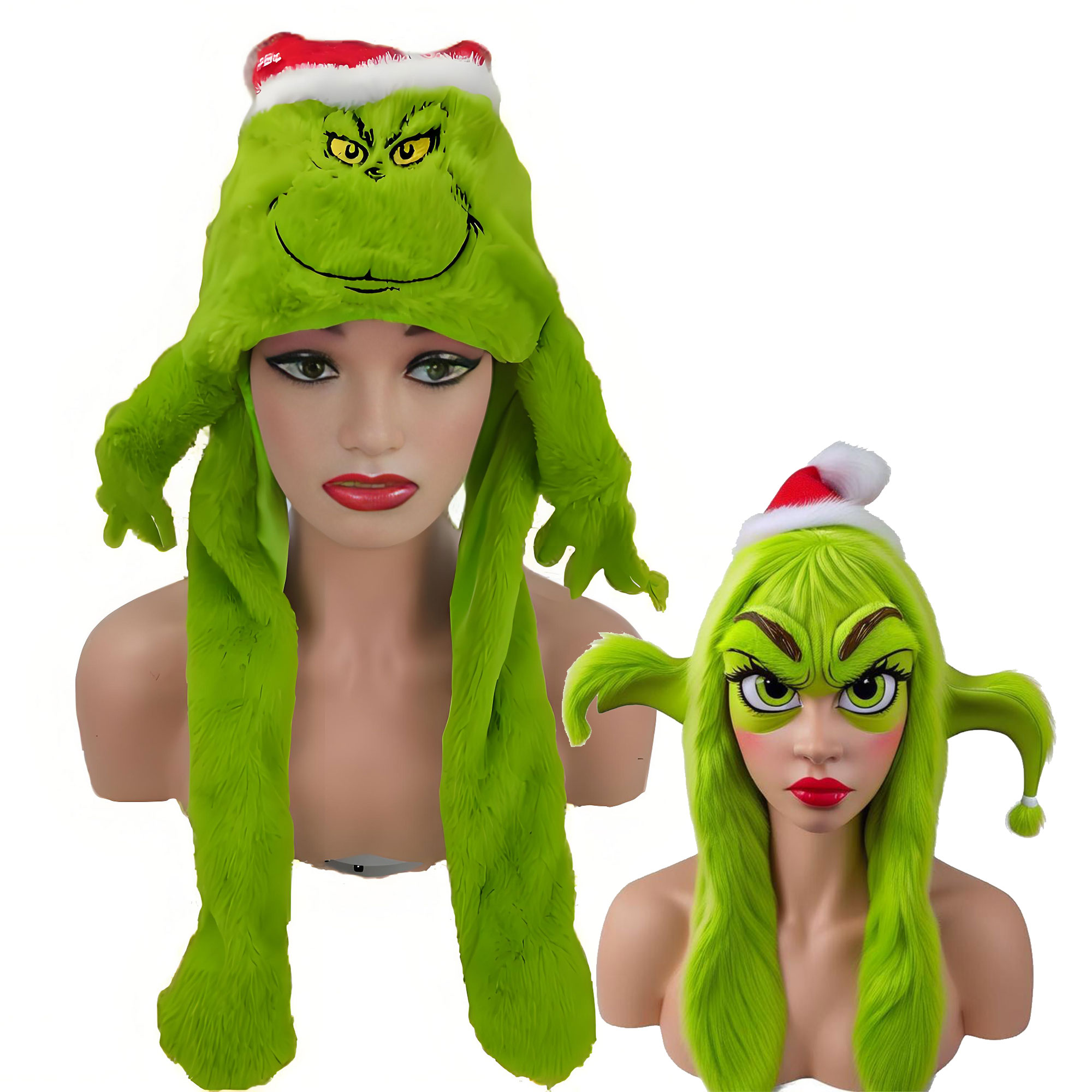 Plush Grincese Hat Cap Scarf C - مراجعة Santa Hat Plush وسعره