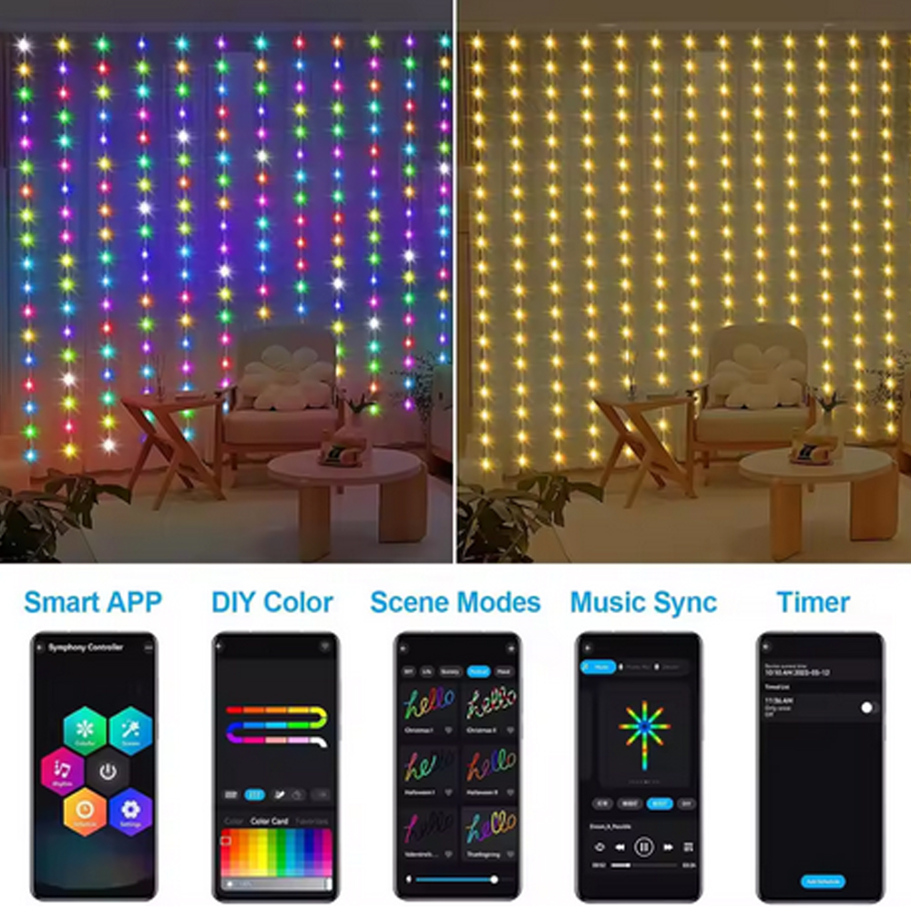 3M RGB Smart LED Curtain Light - مراجعة Led Fairy String Lights وسعره