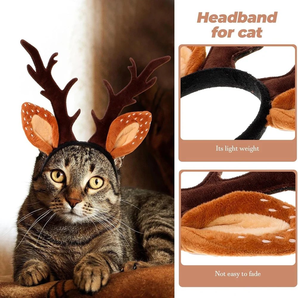 Dogs Headbands Deer Costume Ha - مراجعة Reindeer Antlers Headband وسعره