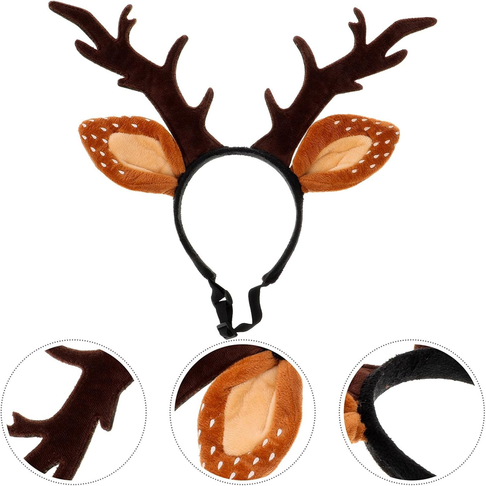 Dogs Headbands Deer Costume Ha - مراجعة Reindeer Antlers Headband وسعره
