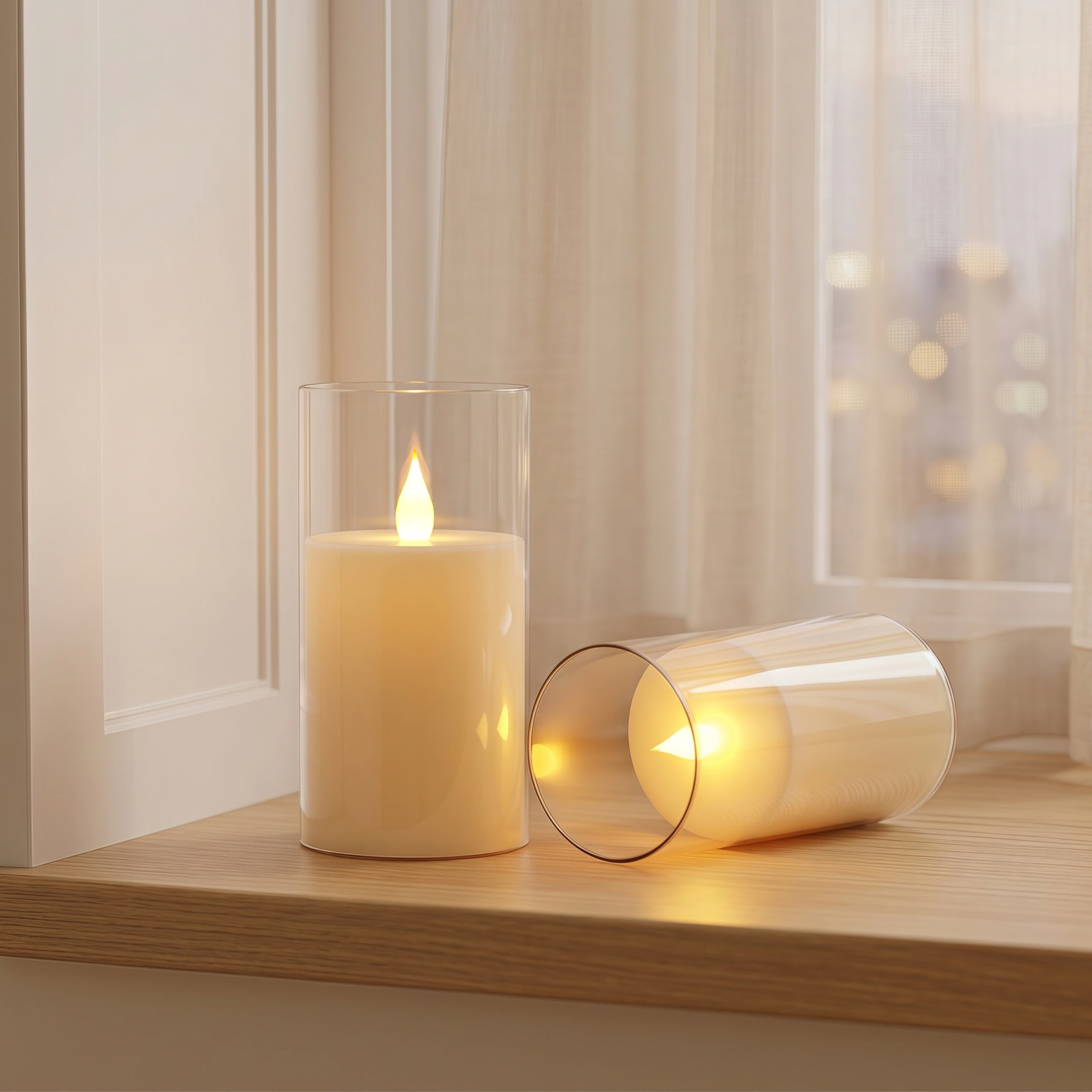 3-Piece LED Flame-Free Candle  - مراجعة Holiday Candle Set وسعره