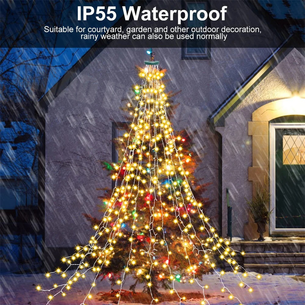 Christmas Tree Waterfall Light - مراجعة Star Tree Topper وسعره