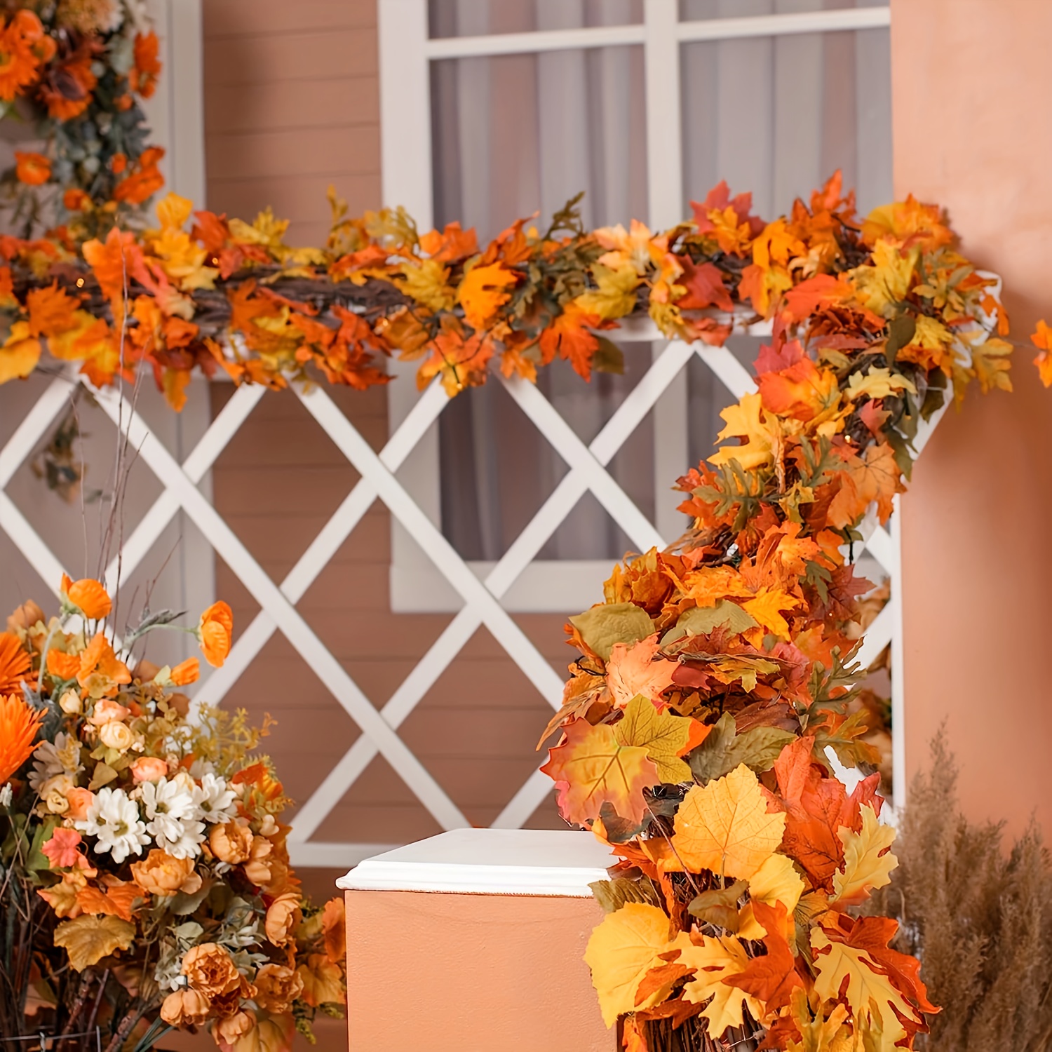 100CM Autumn Artificial Maple  - مراجعة Christmas Wreath Fake وسعره