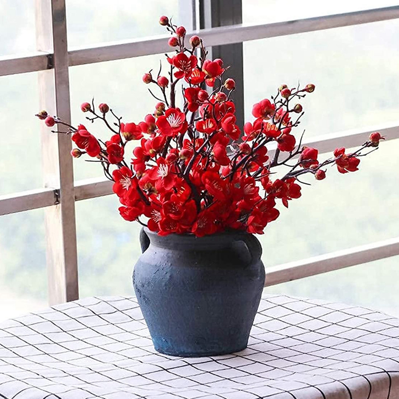 Artificial Flower Spring Plum  - مراجعة Christmas Wreath Fake وسعره